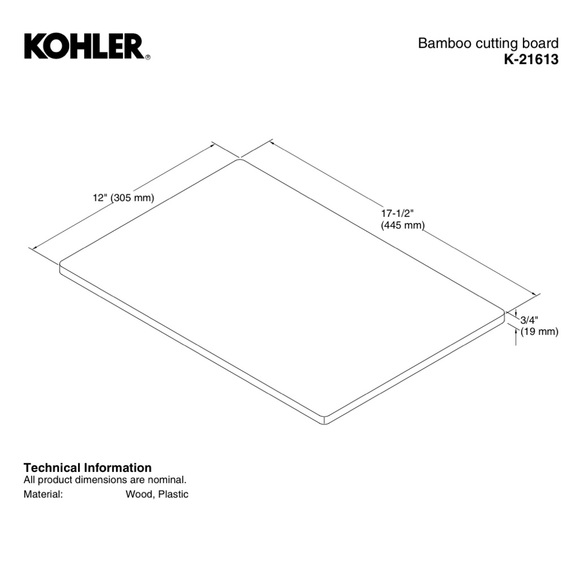 Kohler Cater Over the Sink Cutting Board - Picture 6 of 8